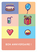 F&ecirc;te color&eacute;e avec g&acirc;teaux et ballons
